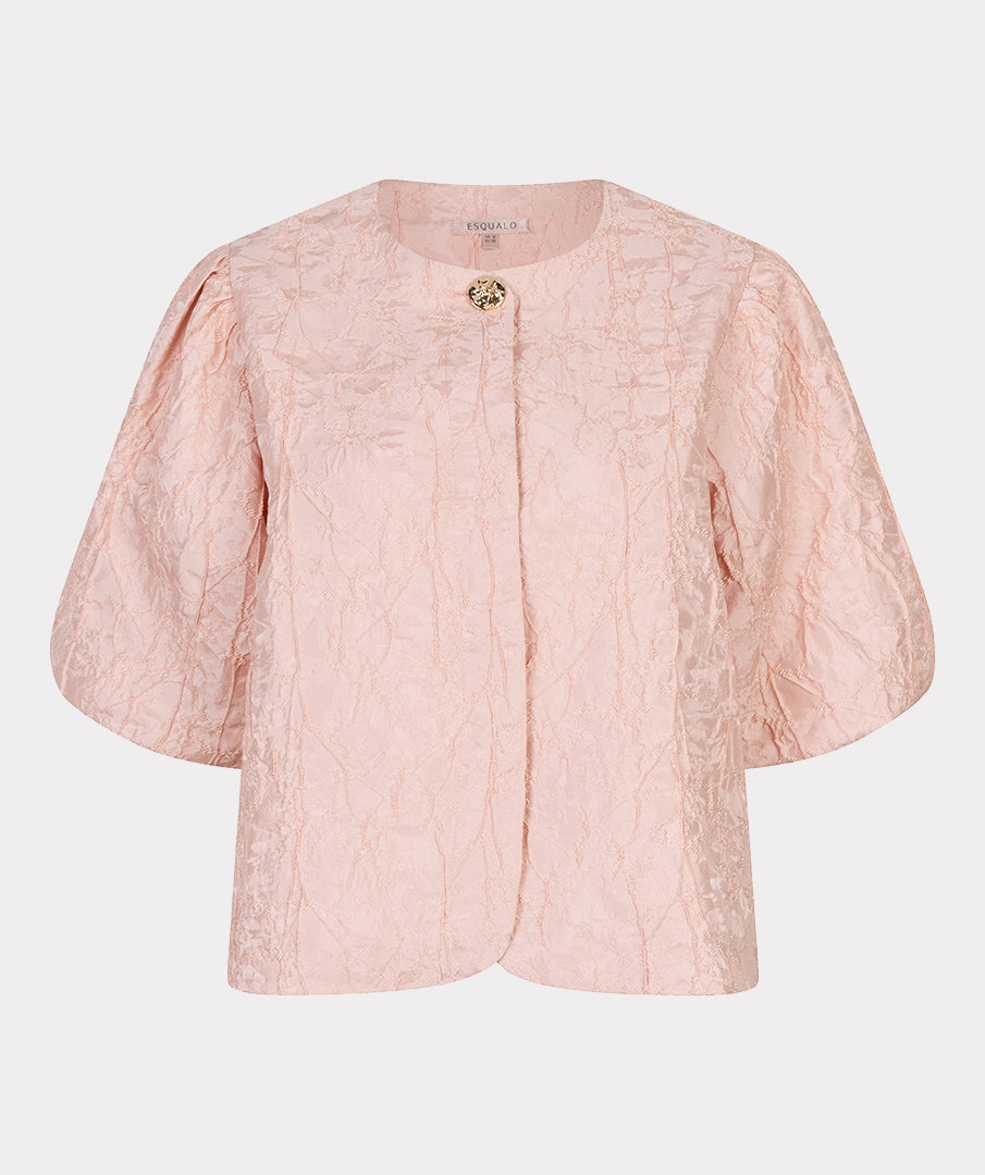 Esqualo Top Balloon Jacquard SP26.28025 faded rose