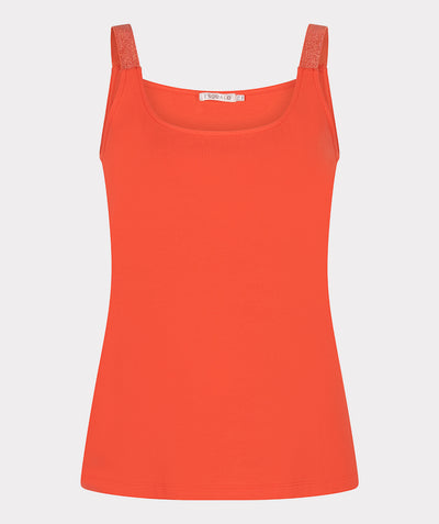 Esqualo Top Singlet Lurex Straps SP26.30010 chili red