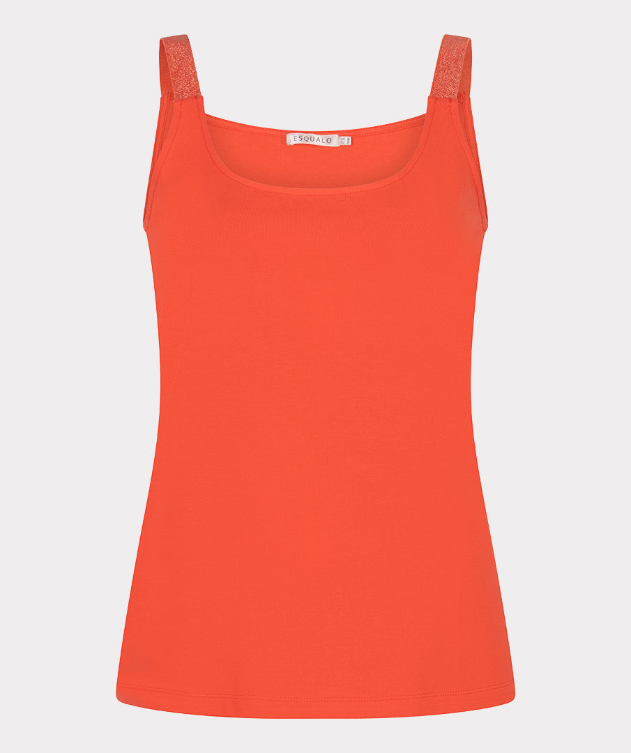Esqualo Top Singlet Lurex Straps SP26.30010 chili red