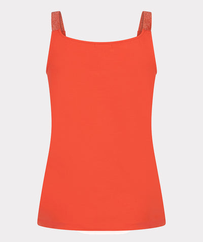 Esqualo Top Singlet Lurex Straps SP26.30010 chili red