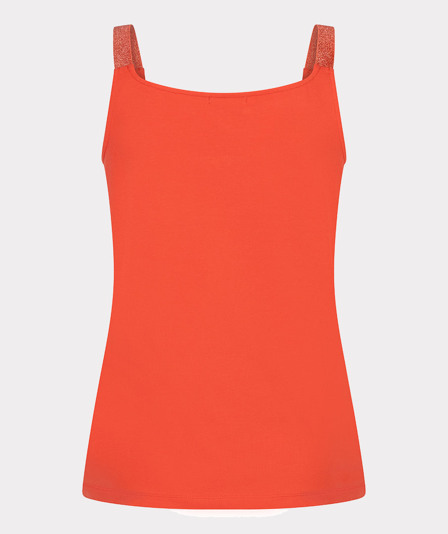 Esqualo Top Singlet Lurex Straps SP26.30010 chili red