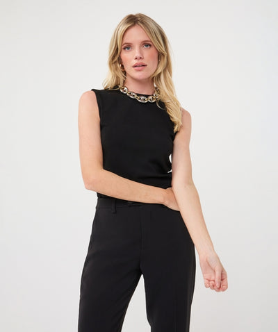 Esqualo top vrouwelijk basic slv/less zwart 30500