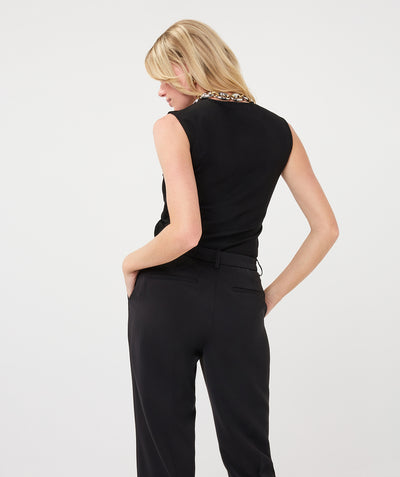 Esqualo top vrouwelijk basic slv/less zwart 30500
