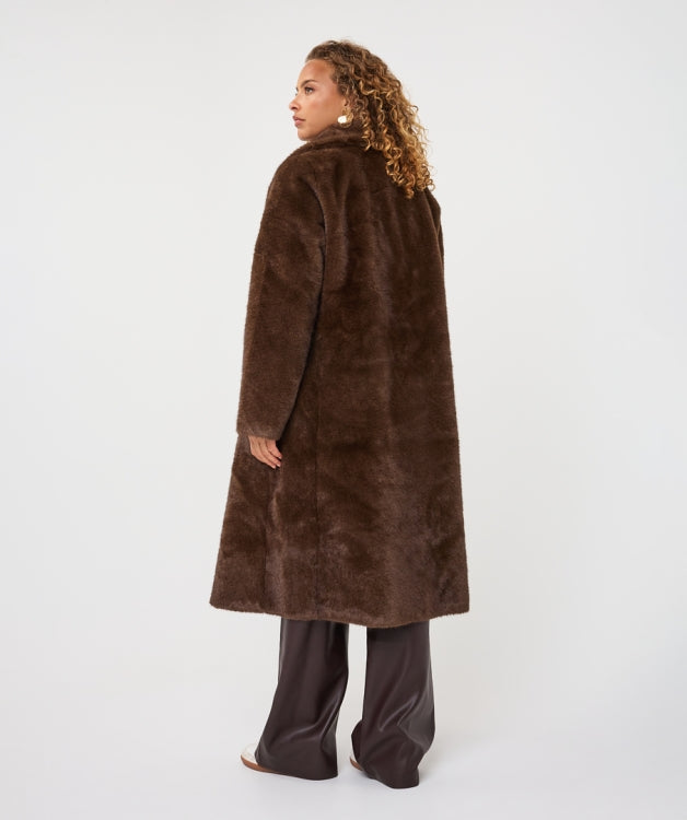Esqualo Fur Long Coat F26.37521 cacao
