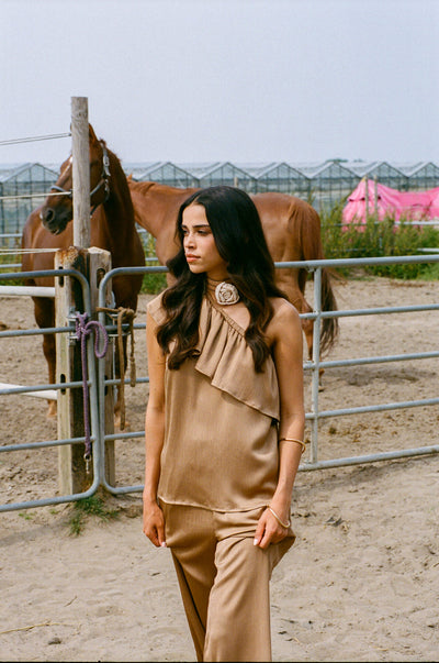 Fluresk Brean Top khaki bruin