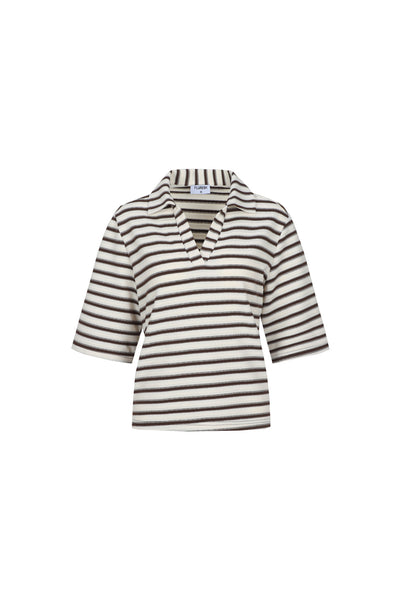 Fluresk Clyde Top offwhite/dark chocolate