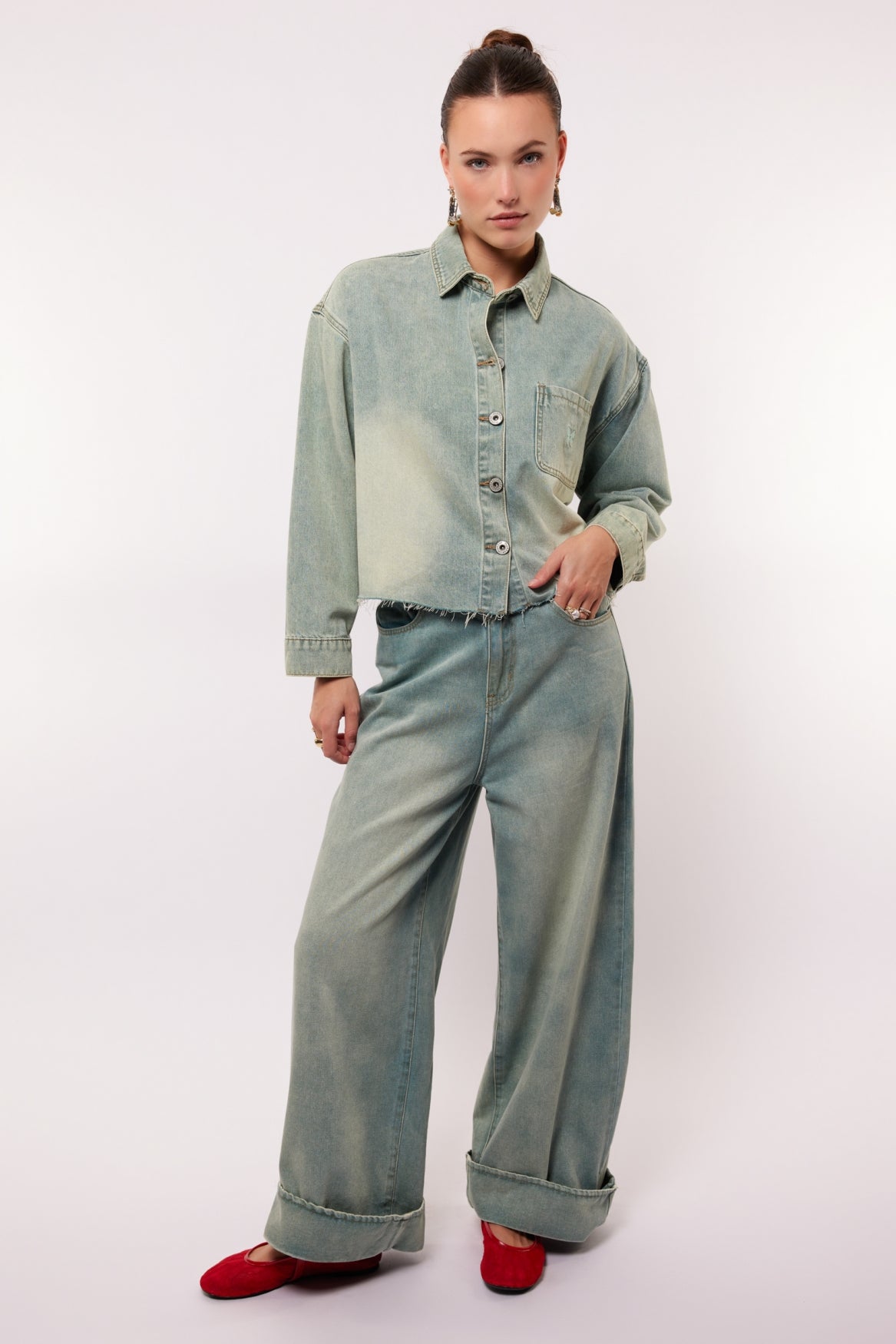 Fluresk Sien Broek denim green
