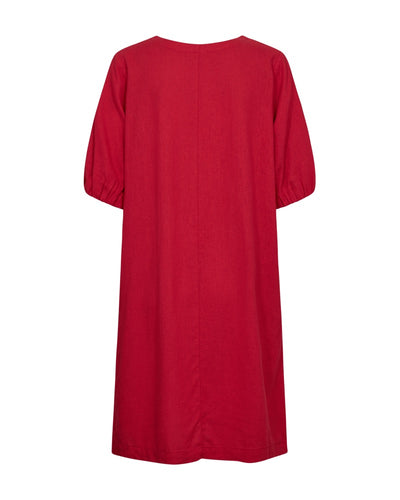 Freequent Lava Jurk Balloon Sleeve true red