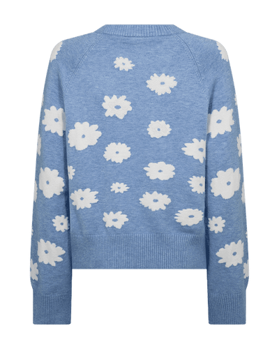 Freequent Alpi Pullover vista blue melange w. star off white
