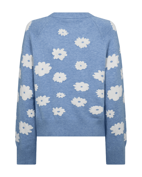Freequent Alpi Pullover vista blue melange w. star off white