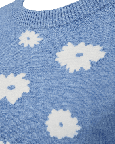 Freequent Alpi Pullover vista blue melange w. star off white