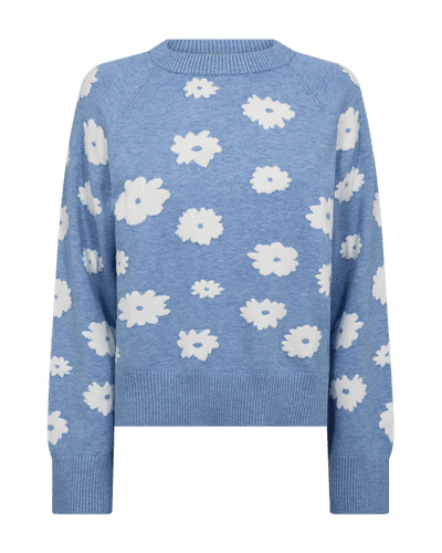 Freequent Alpi Pullover vista blue melange w. star off white