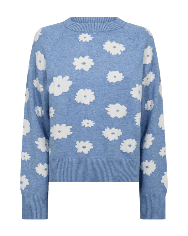 Freequent Alpi Pullover vista blue melange w. star off white