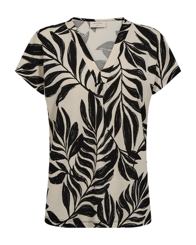 Freequent Floi Tee moonbeam w. black