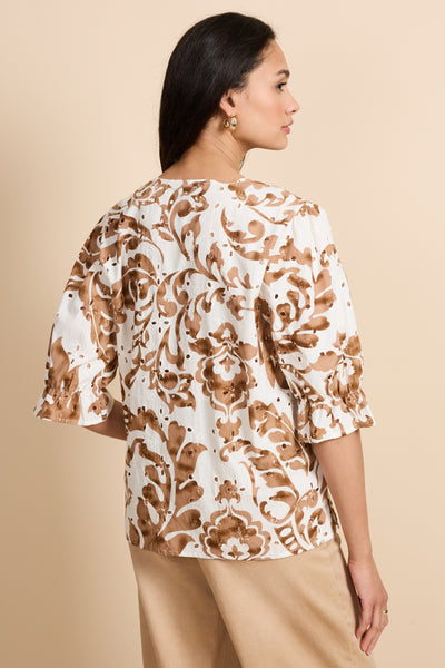 G-maxx Ophelia Top offwhite / walnut