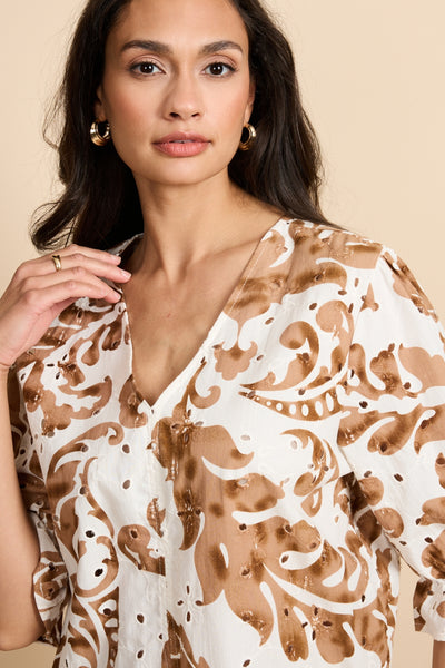 G-maxx Ophelia Top offwhite / walnut