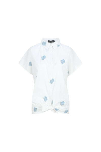 G-maxx Arlise Blouse offwhite / celestial blue