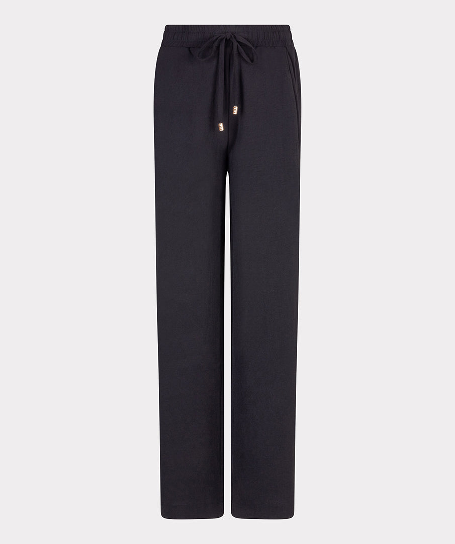 Esqualo Broek Wide Elastic Crinkle zwart HS25.10219