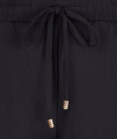 Esqualo Broek Wide Elastic Crinkle zwart HS25.10219