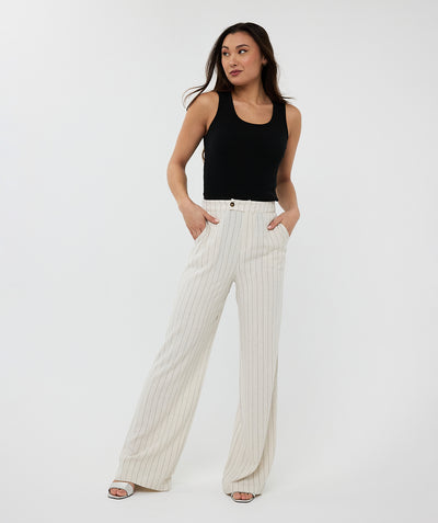 Esqualo Broek Linen Stripe zand HS25.28216