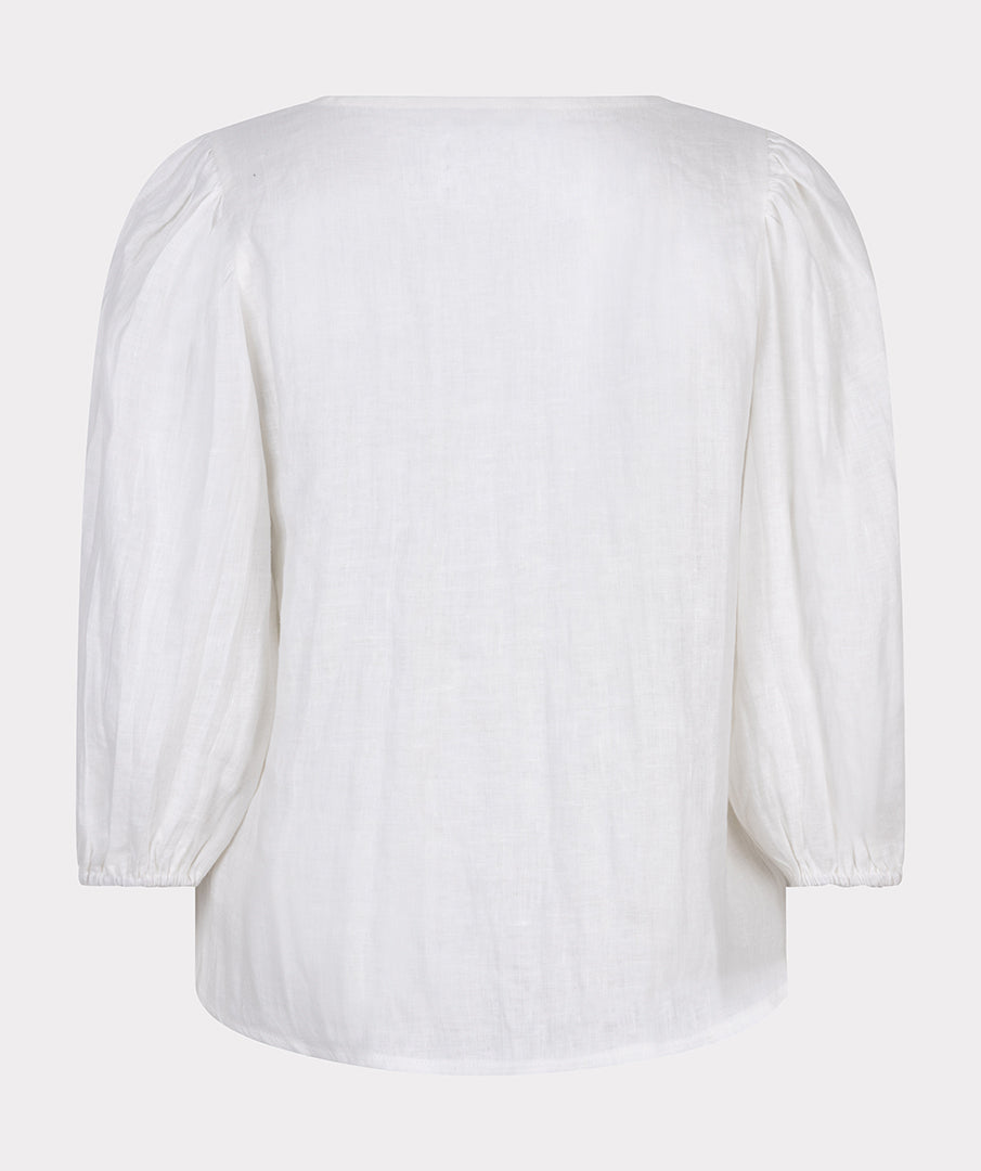 Esqualo Blouse R-neck Linen HS25.28221 off white