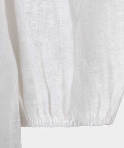 Esqualo Blouse R-neck Linen HS25.28221 off white