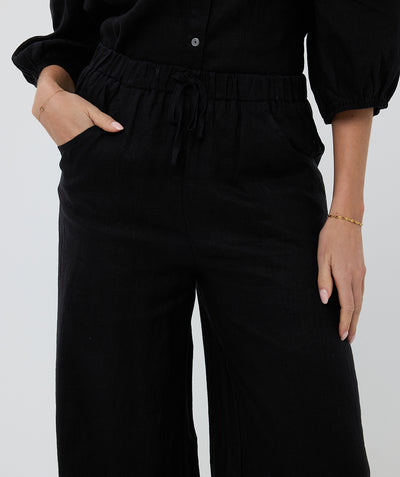 Esqualo Broek Linnen zwart HS25.28224