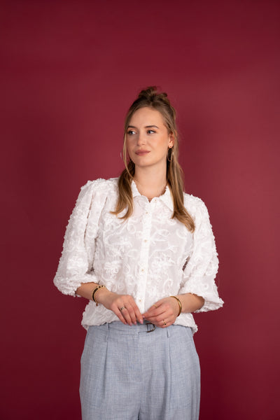 ICNK Amsterdam Job Blouse C Mixed Cordella white