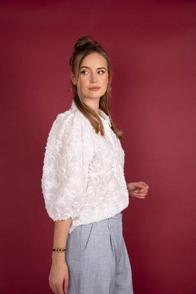 ICNK Amsterdam Job Blouse C Mixed Cordella white