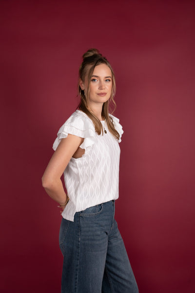 ICNK Amsterdam Celyna Top Wave Jacquard white