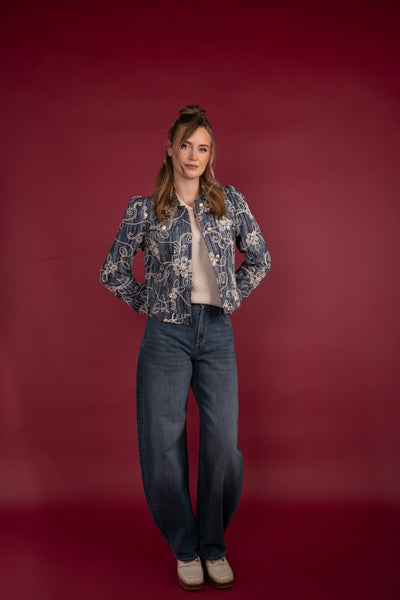 ICNK Amsterdam Nina Jacket Denim Cordella dark denim