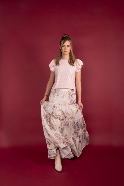 ICNK Amsterdam Celyna Top Wave Jacquard salmon