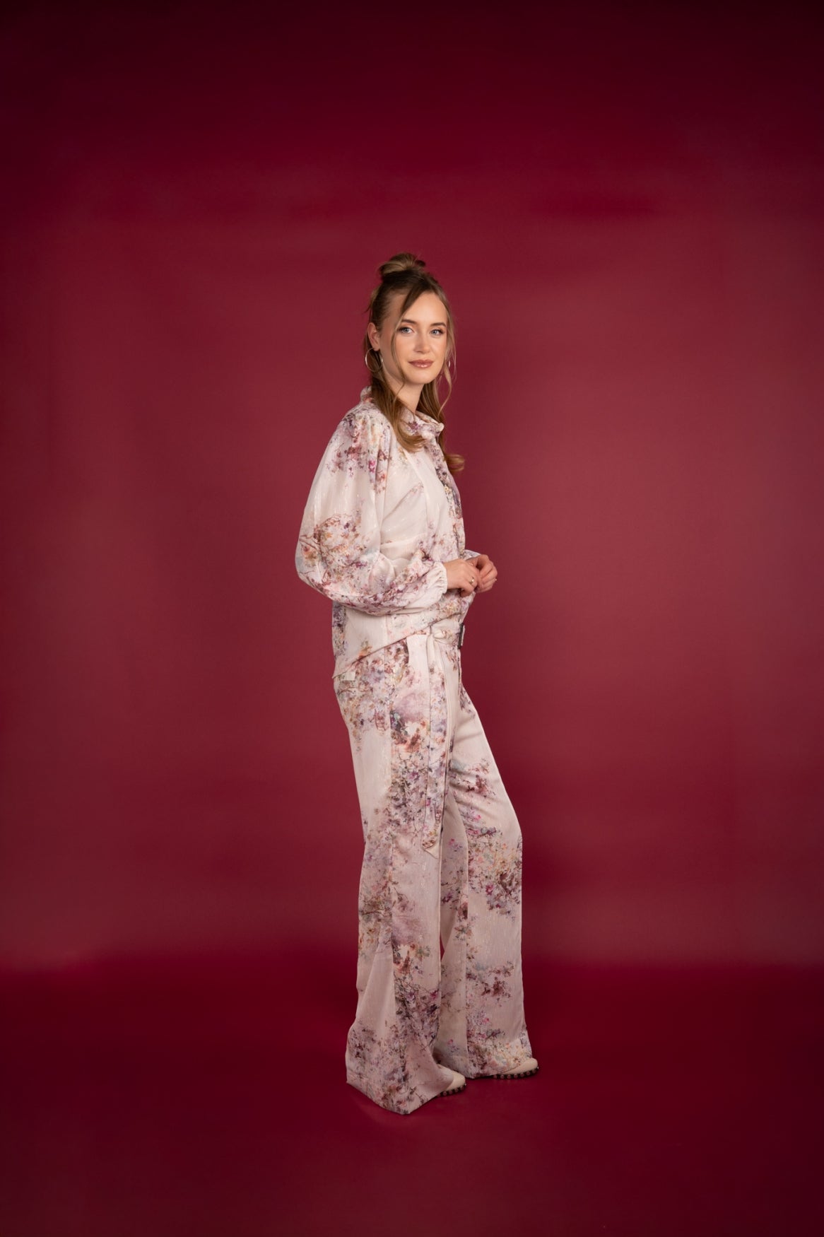 ICNK Amsterdam Job Blouse Flower Lurex colored