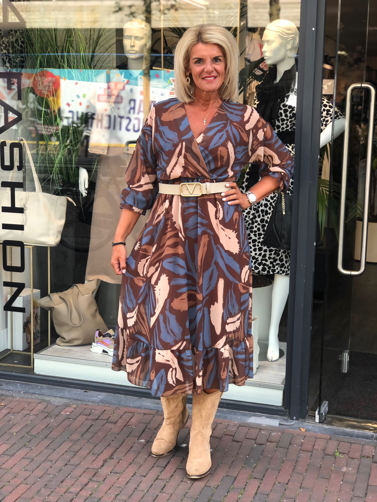 Musthaves by Elja Wikkeljurk bruin/zand/blauw