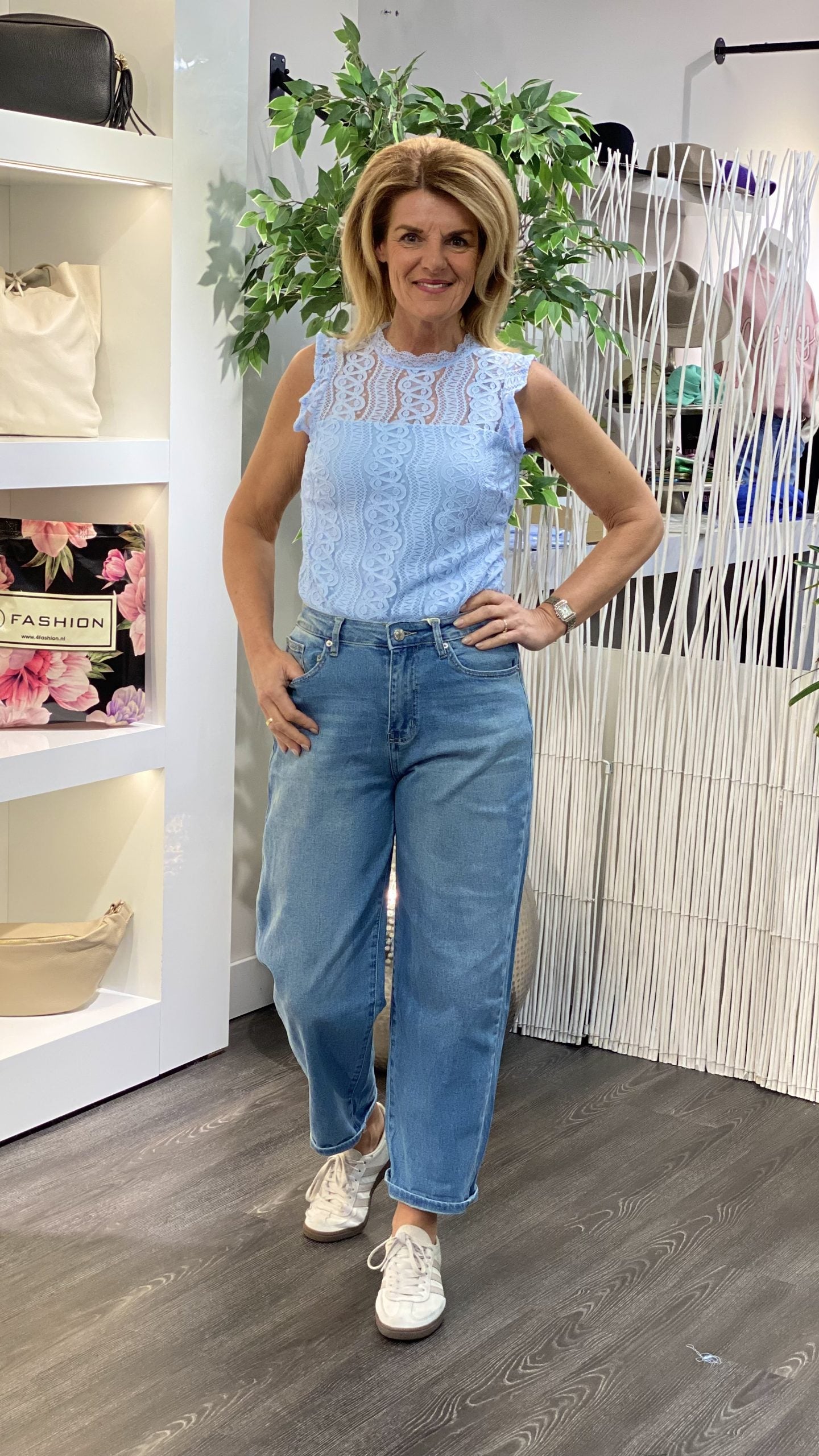 Mi Piace kantenTravelstof Top licht blauw 202486