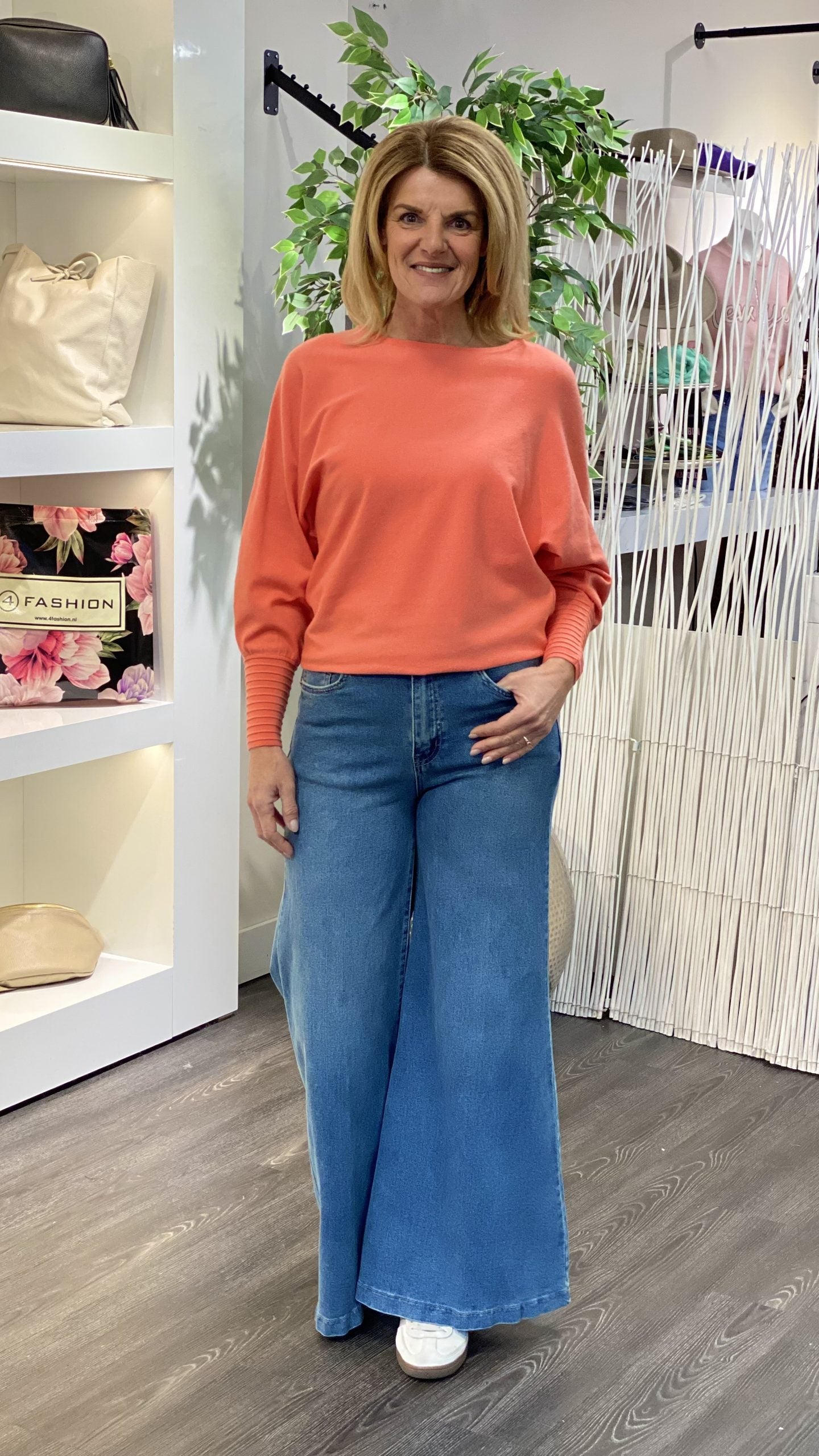Jewelly Jeans Broek Super Flare vintage blue JP8284