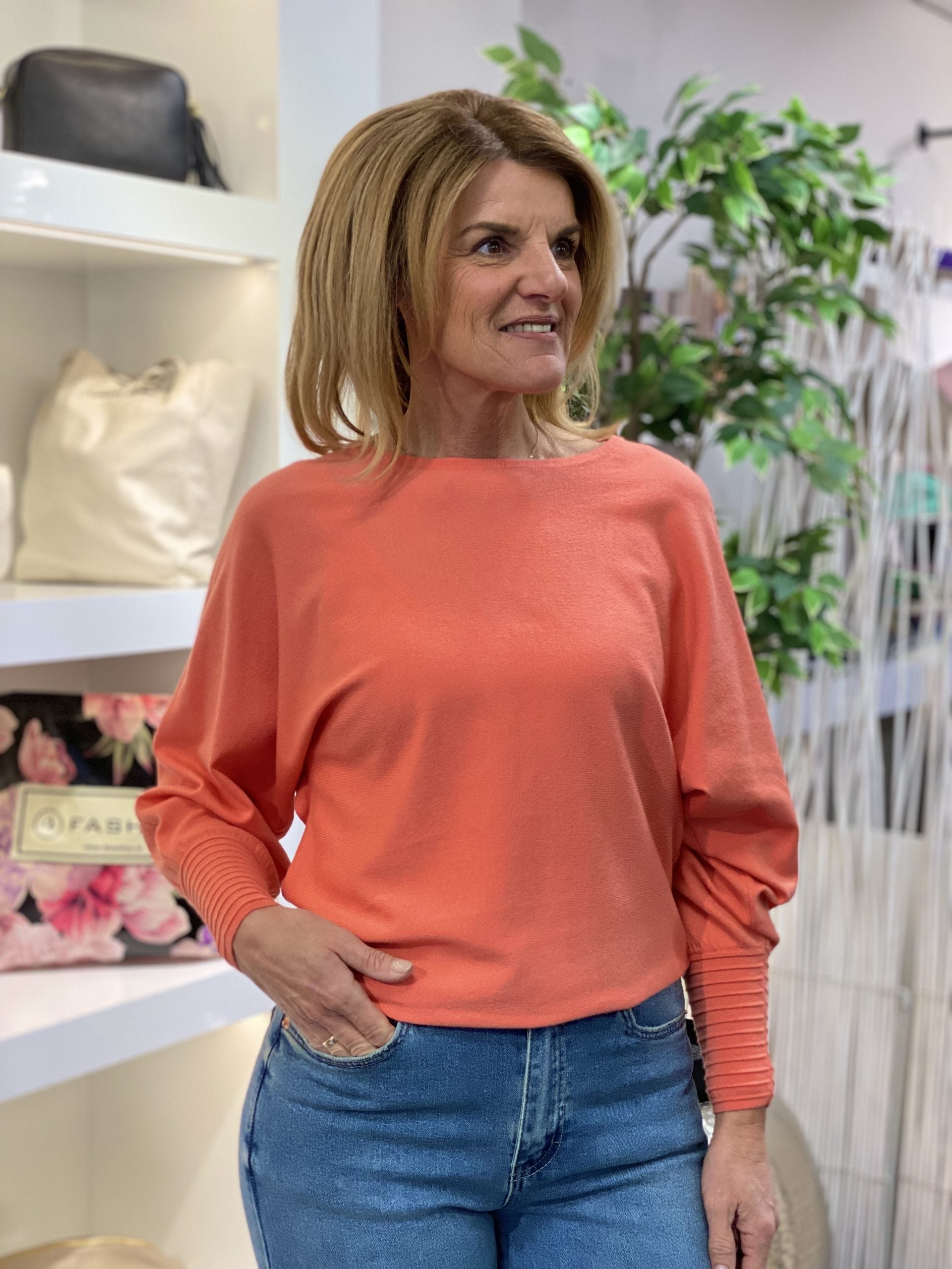 Freequent Flow Pullover burnt coral melange