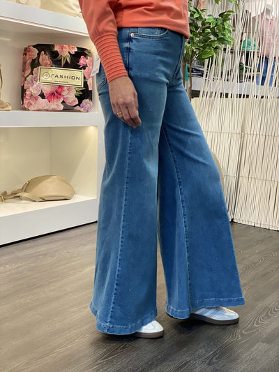 Jewelly Jeans Broek Super Flare vintage blue JP8284