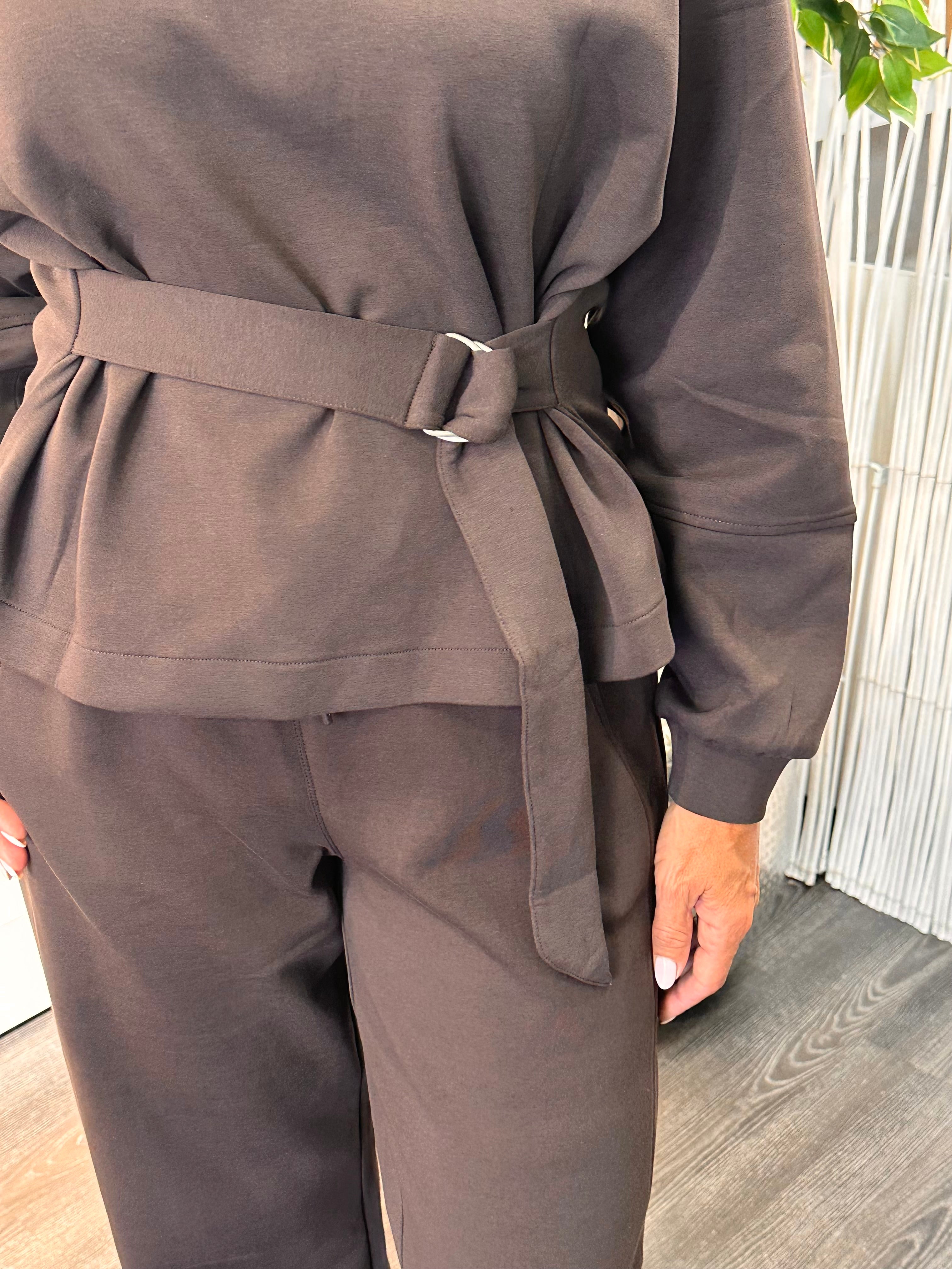 Red Button Shakira Belt Top espresso