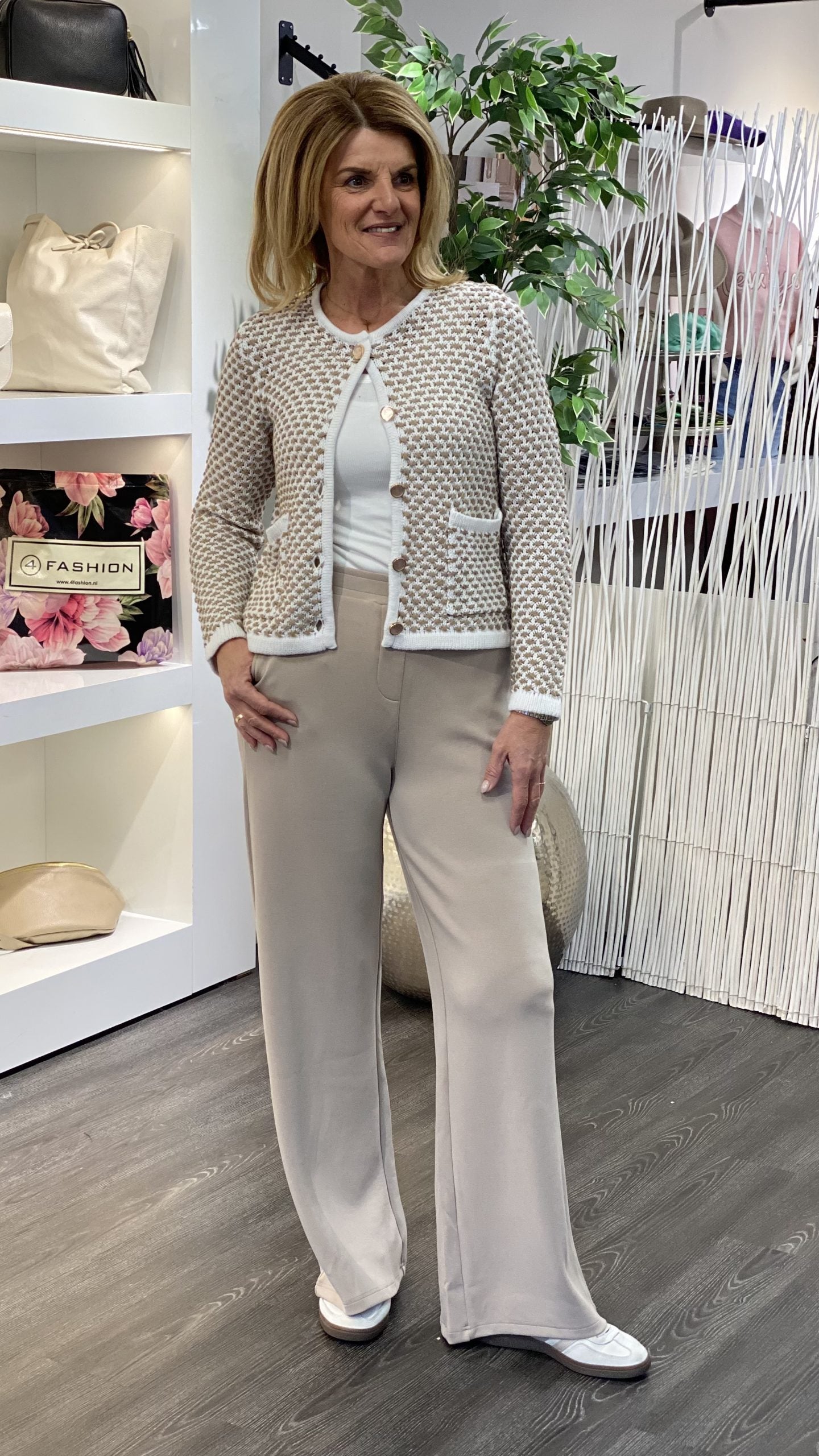 Freequent Cotla Vest offwhite silver mink