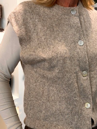 Freequent Alpa Knitted Waistcoat silver mink melange