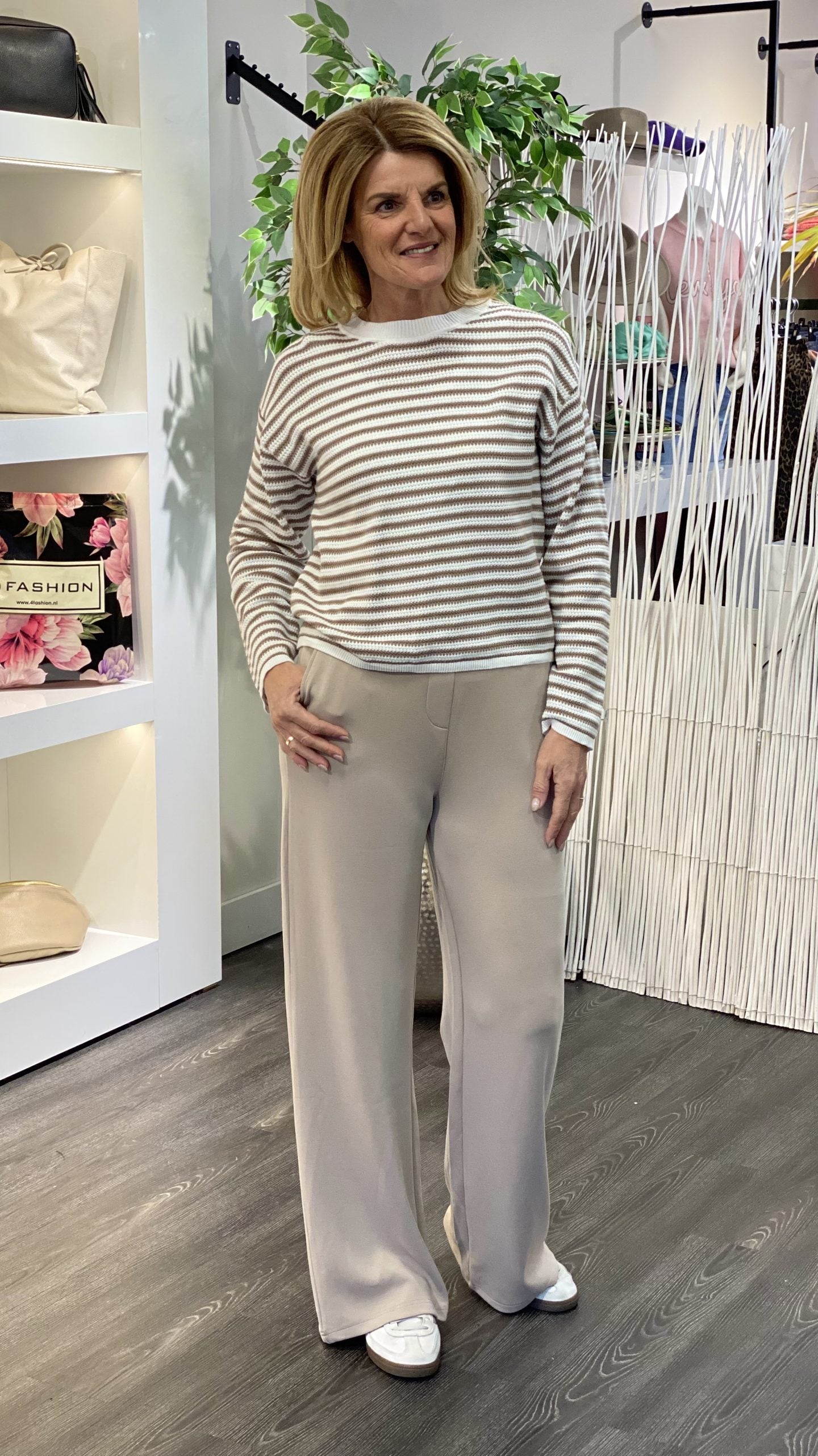 Freequent Domo Pullover offwhite & silver mink