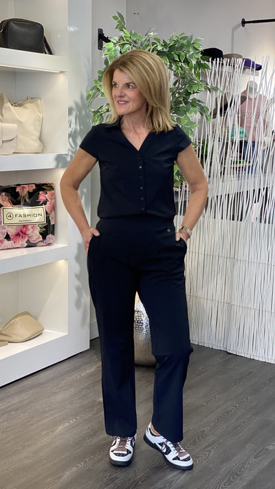 Triple Nine Travelstof Blouse 5907 zwart