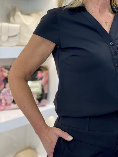 Triple Nine Travelstof Blouse 5907 zwart