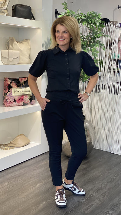 Triple Nine Travelstof Blouse 5909 zwart