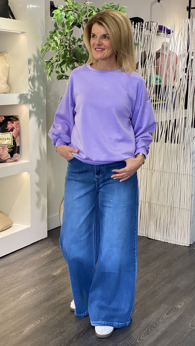 Azzurro Zachte Sweater 4280-4 lila