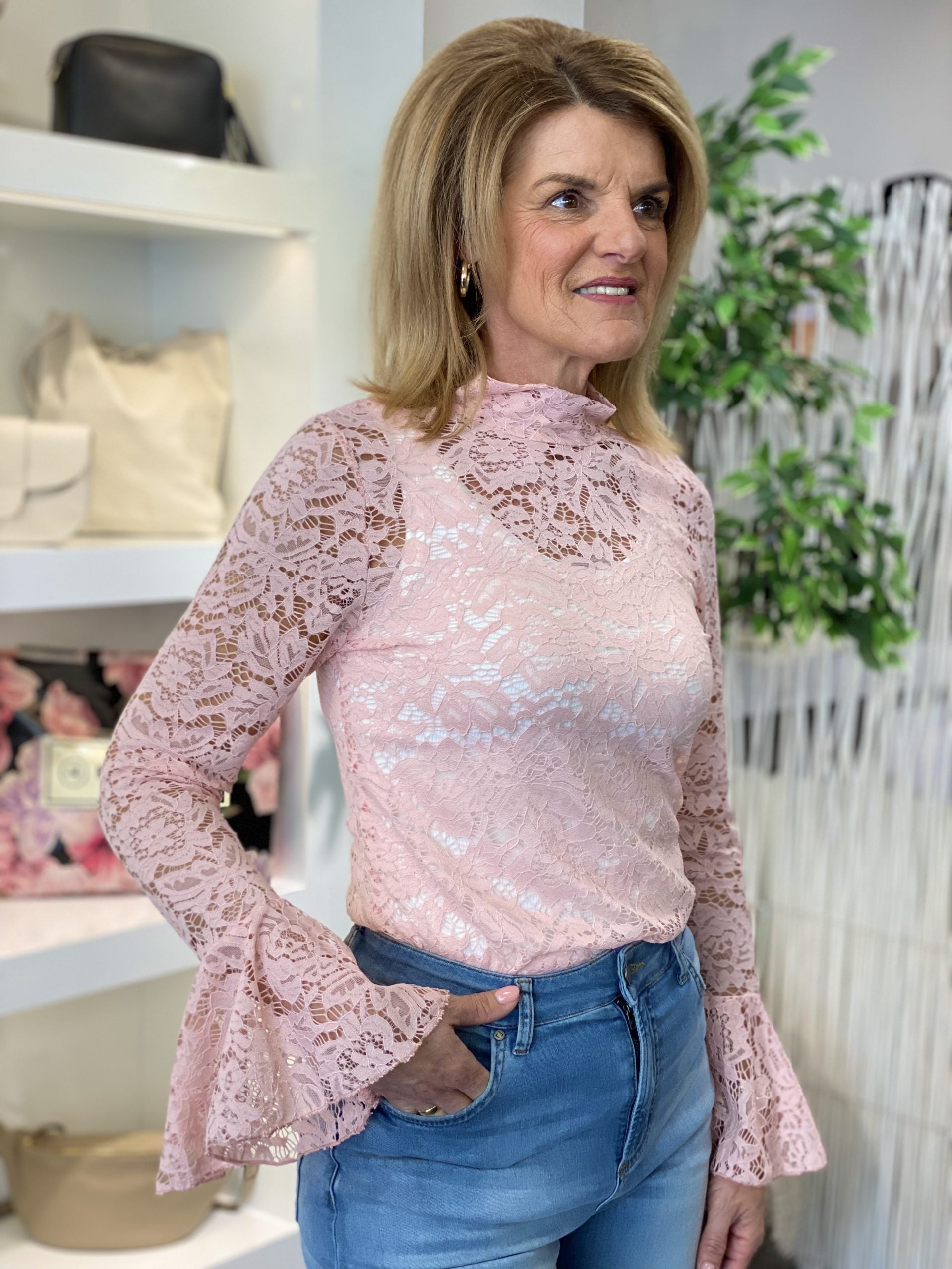 Boebou Kanten Top lichtroze