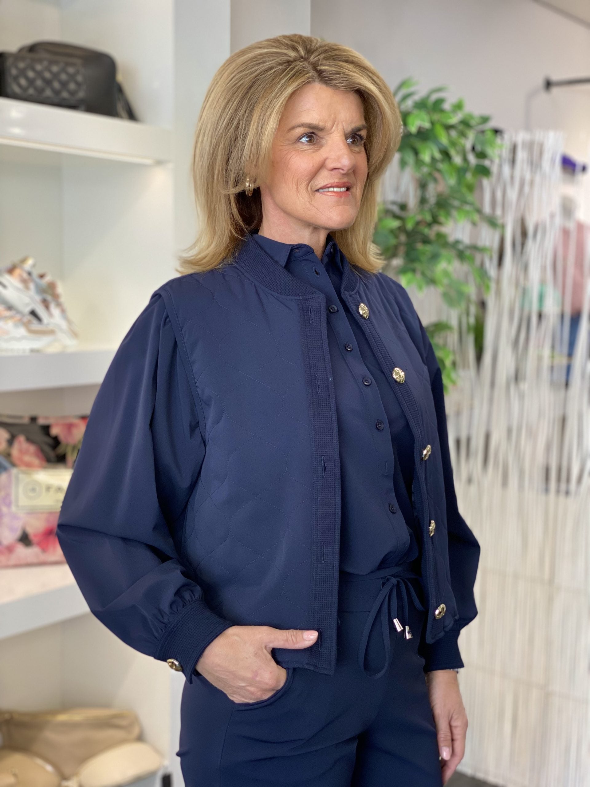 Mi Piace Travelstof Gewatteerd Jasje 202535 donkerblauw bomber