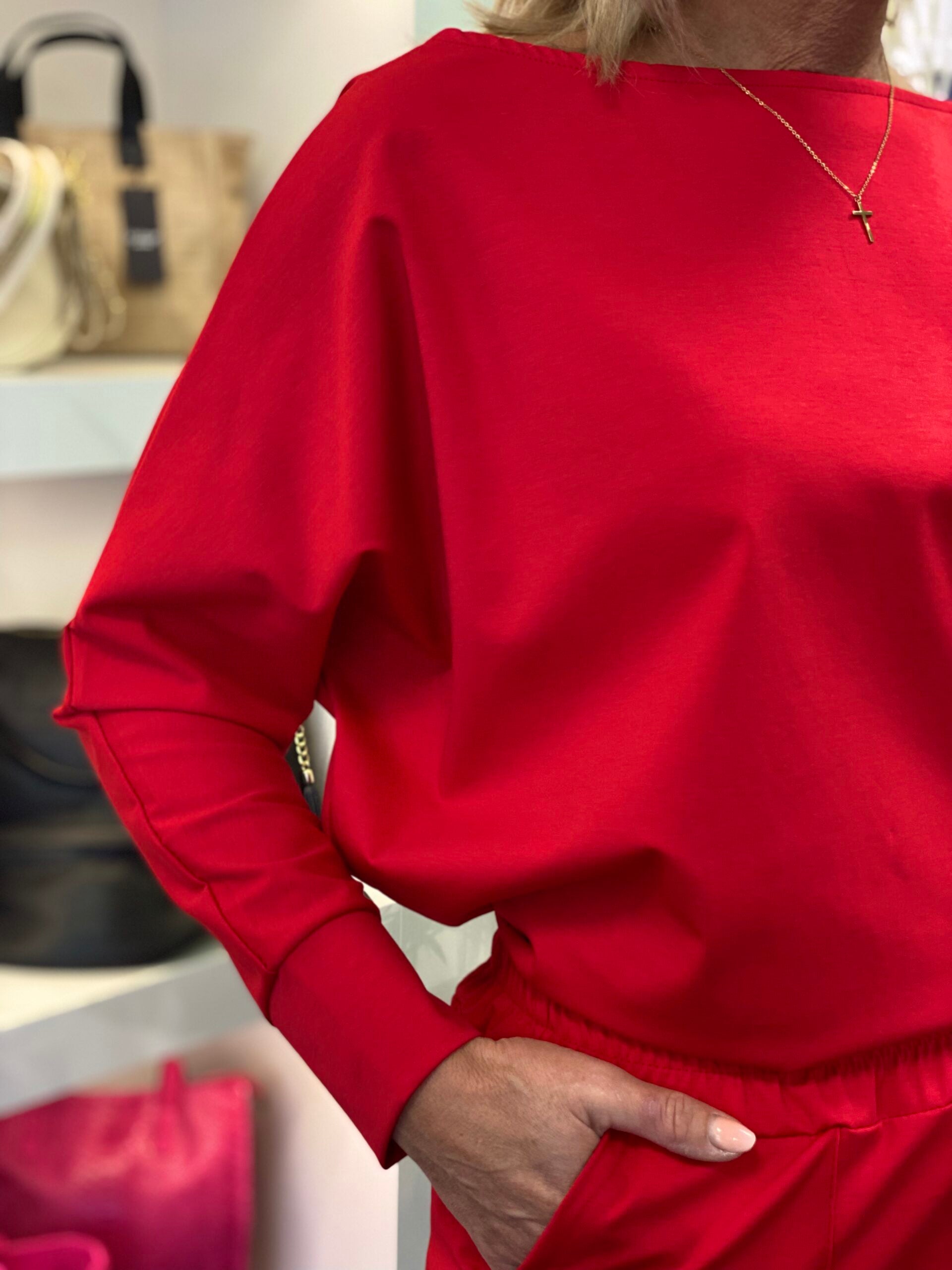 Azzurro Top Boothals rood 0207