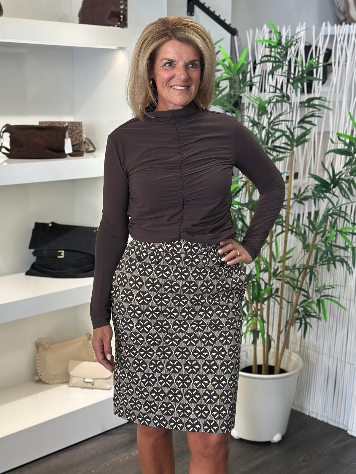 Mi Piace Travel Rok Harvest Ikat print 202871 espresso